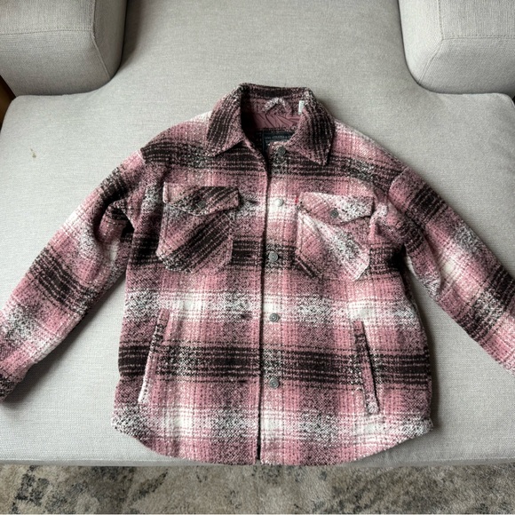 Levi's Pink and Black Plaid Jacket - Picture 1 of 3